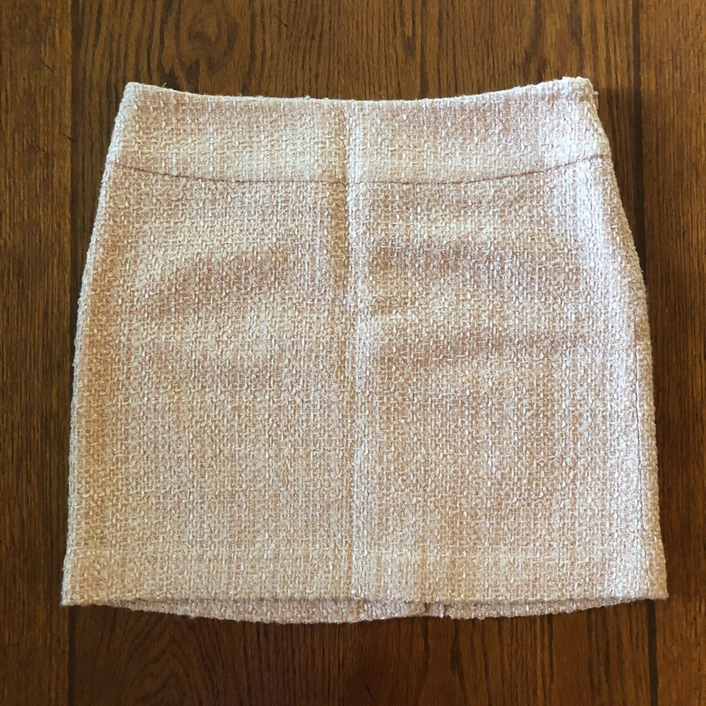 Light Pink Tweed Mini Skirt